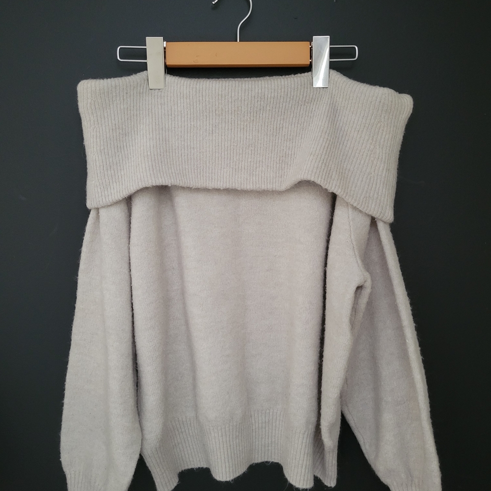 H&M Cream Off-Shoulder Sweater